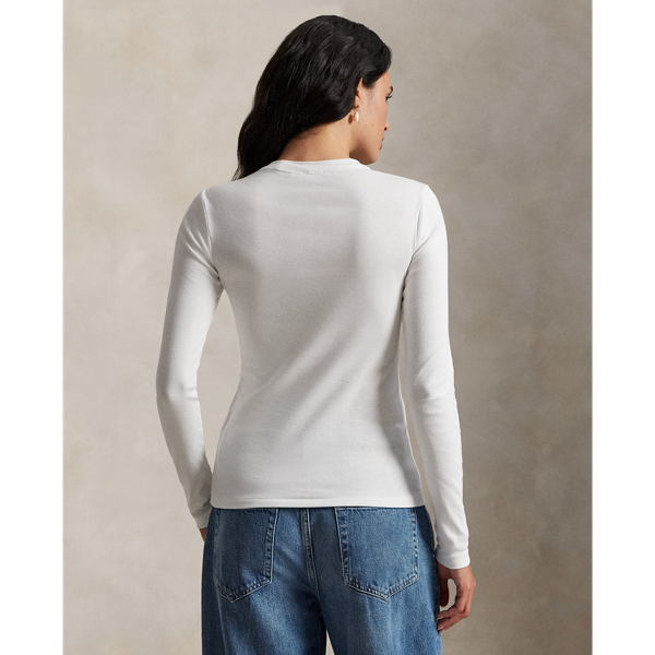 White Slim Fit Stretch Cotton Long-Sleeve Tee Polo Ralph Lauren 5