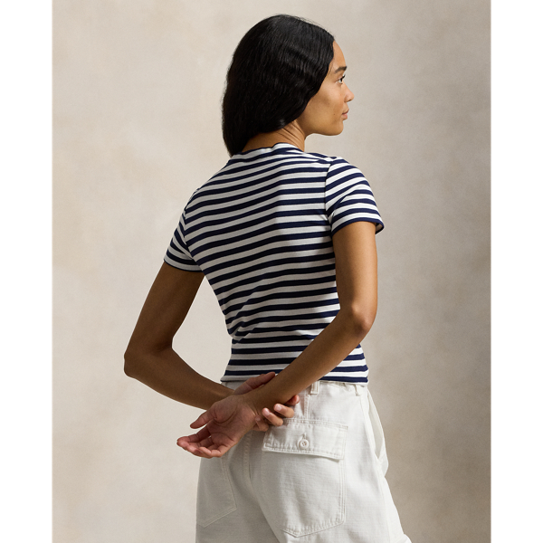 スリム フィット ストライプド ストレッチ コットン Tシャツ | ラルフ