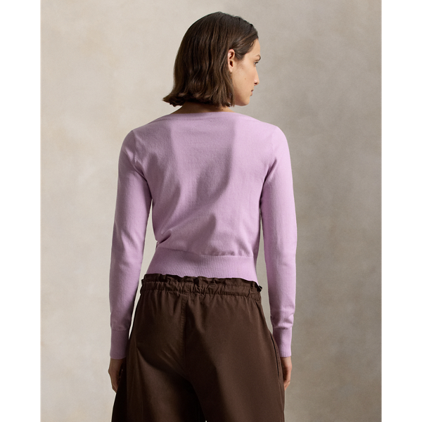Soft Lilac Cotton Blend Boat Neck Jumper Polo Ralph Lauren 5