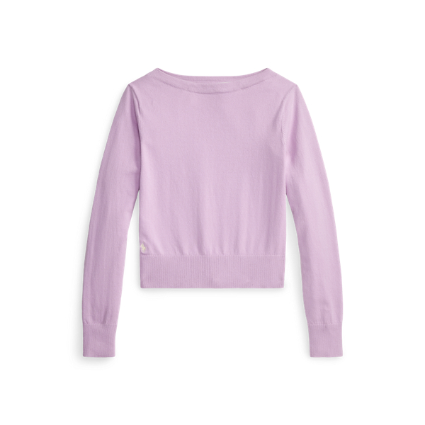 Soft Lilac Cotton Blend Boat Neck Jumper Polo Ralph Lauren 2