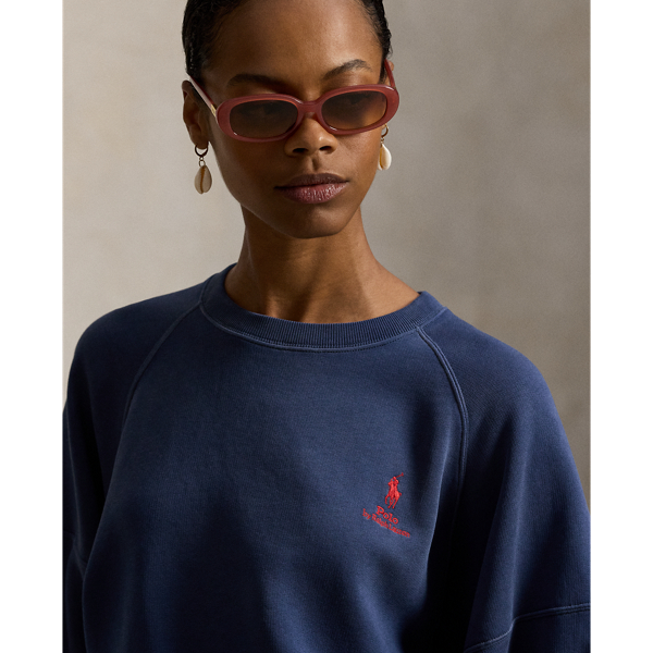 Polo Ralph Lauren ロゴ オンブレ フリース クルーネック ボストン ネイビー 6