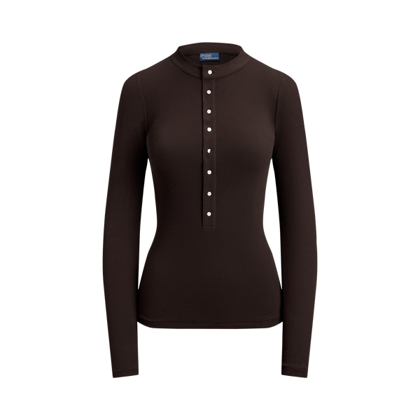 リブ コットン ヘンリーネック シャツ | ラルフ ローレン公式