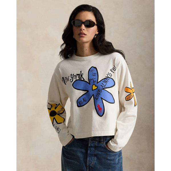 フローラル グラフィック ジャージー ロングスリーブ Tシャツ | ラルフ