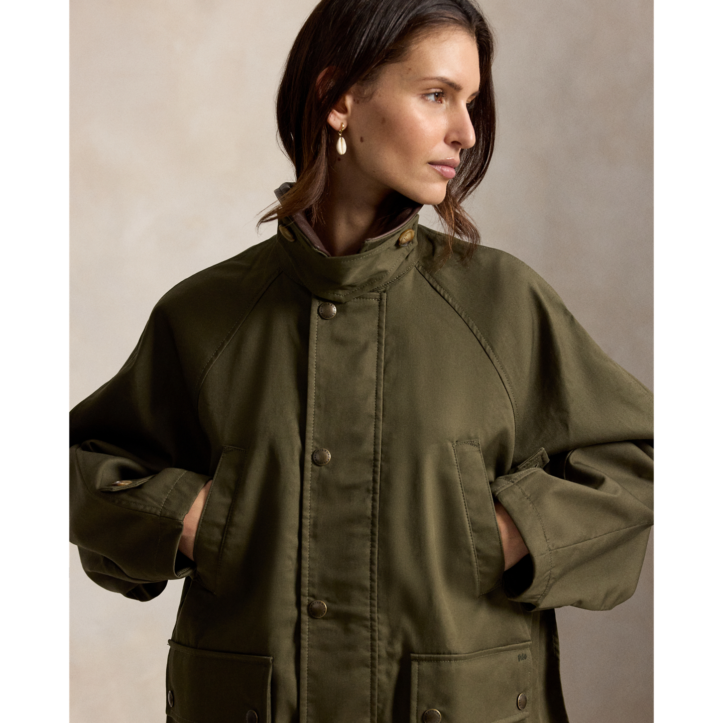 Женская куртка Ralph Lauren Cotton Twill Barn, цвет: Оливковый — фото 3