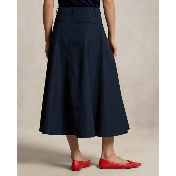 Atlantic Cotton A-Line Midi Skirt Polo Ralph Lauren 5