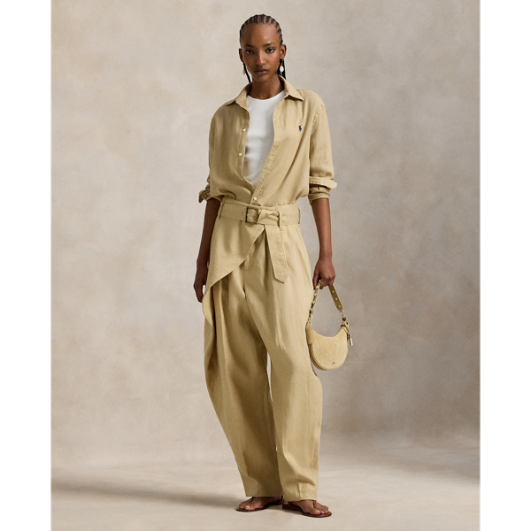 Tapered-Fit Wickelhose aus Leinen