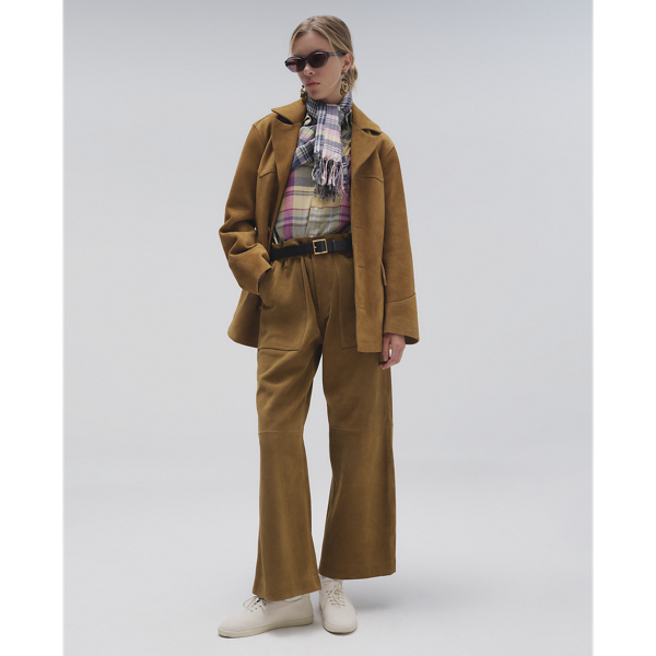 Ricky ワイドレッグ クロップ スエード パンツ | ラルフ ローレン公式