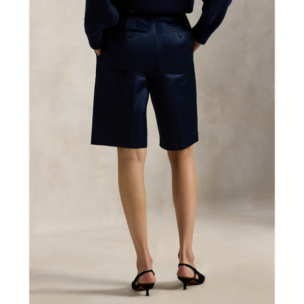 Navy Satin Long Short Polo Ralph Lauren 5