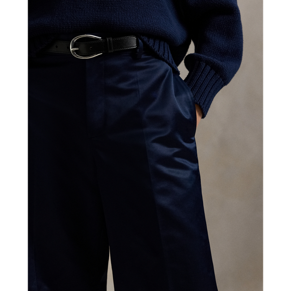 Navy Satin Long Short Polo Ralph Lauren 6
