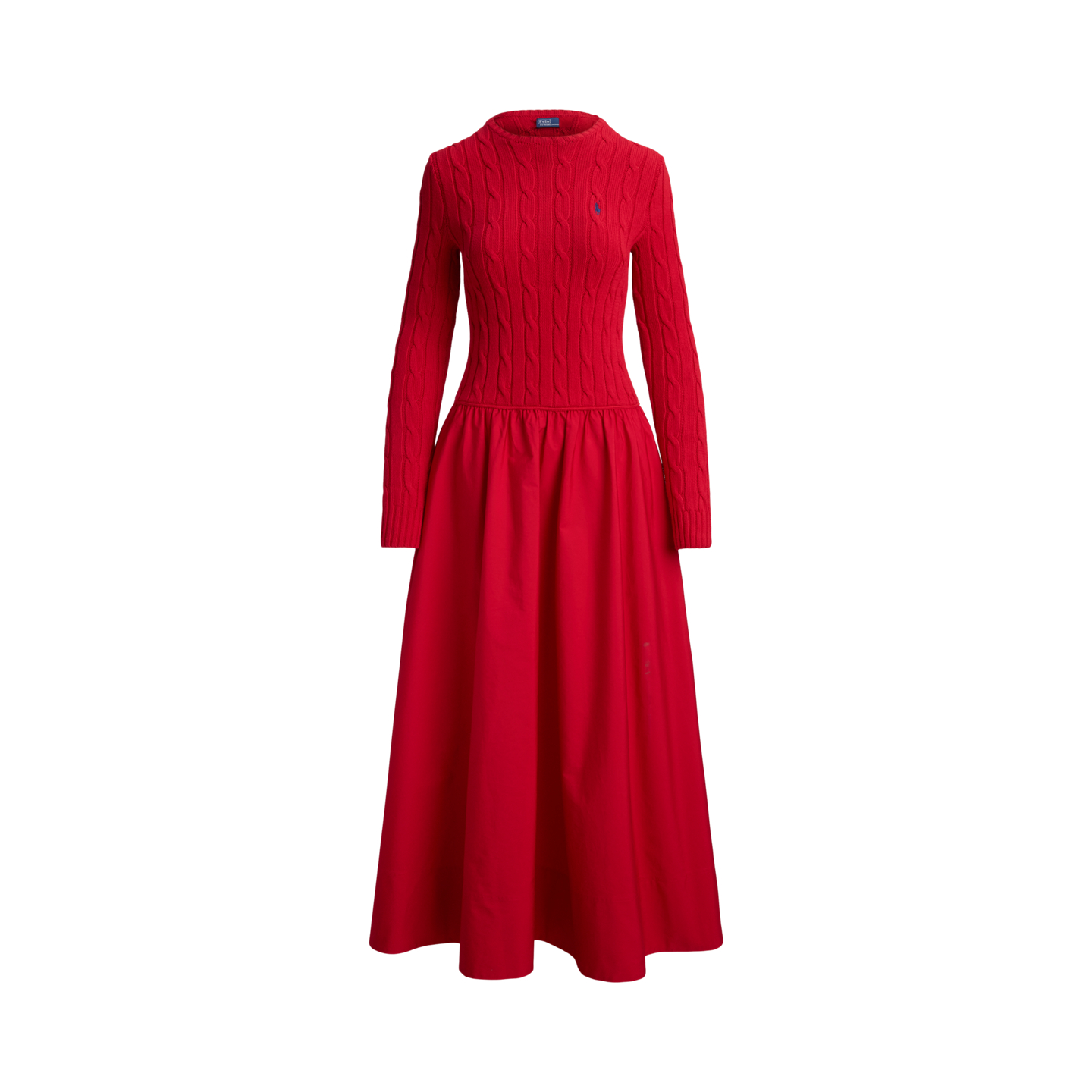 Женское платье Polo Ralph Lauren Cable-Knit Bodice Cotton, цвет: Красный — фото 5