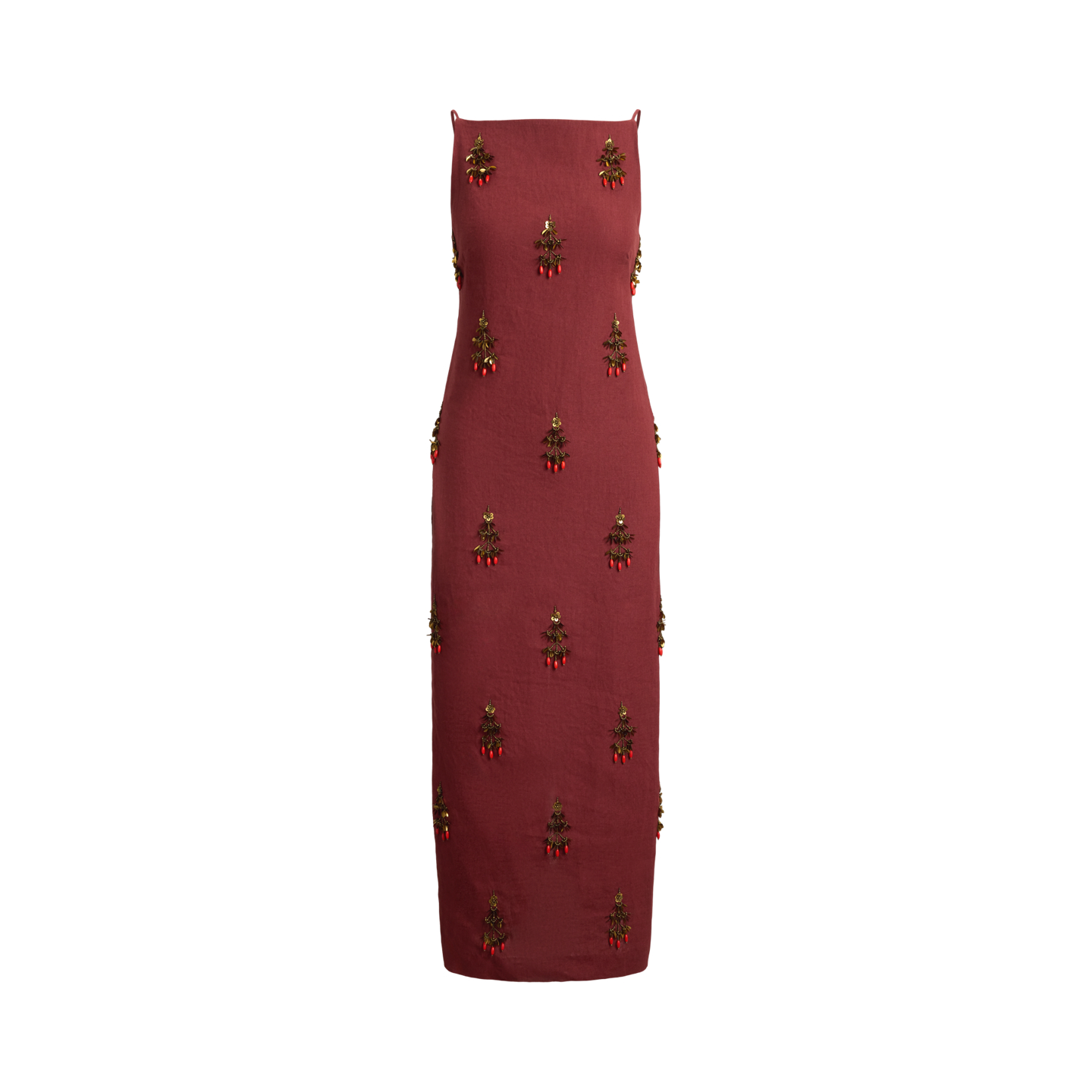 Женское платье Polo Ralph Lauren Beaded Linen, цвет: Pomegranate — фото 5