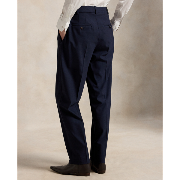 Rl Navy Pleated Tapered Stretch-Wool Pant Polo Ralph Lauren 6