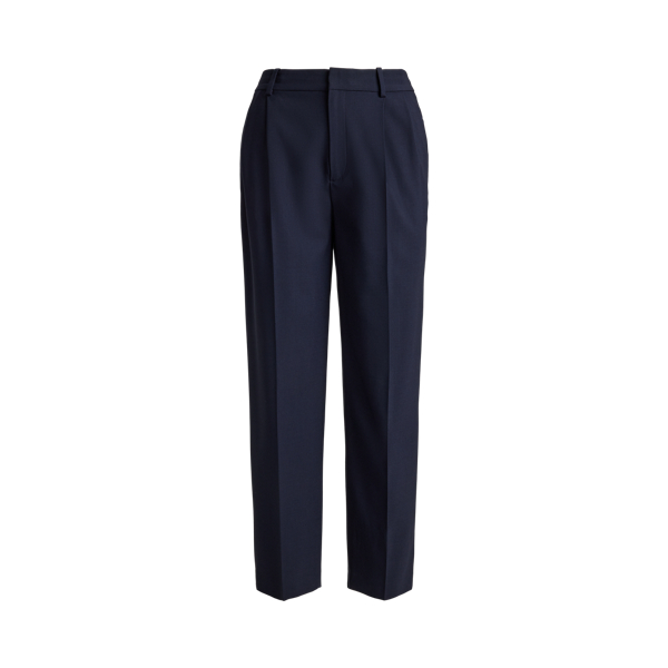 Rl Navy Pleated Tapered Stretch-Wool Pant Polo Ralph Lauren 2