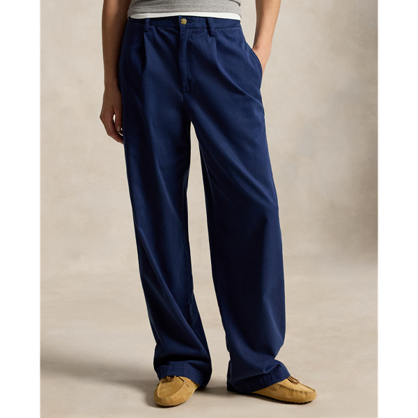 Bawełniane spodnie Relaxed z kantem Polo Ralph Lauren w Granatowy 2