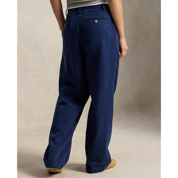 Bawełniane spodnie Relaxed z kantem Polo Ralph Lauren w Granatowy 3