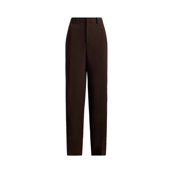 Pleated Wool Wide-Leg Tuxedo Pant