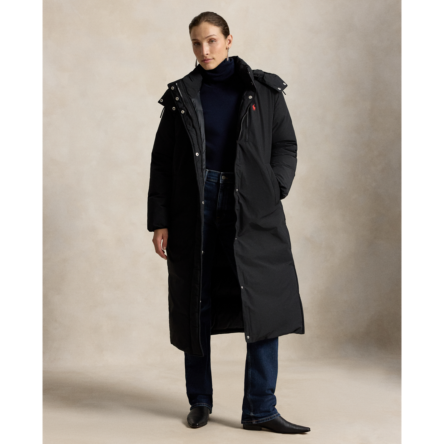 Женская куртка Polo Ralph Lauren Mid-Weight Down Puffer, цвет: Чёрный — фото 5