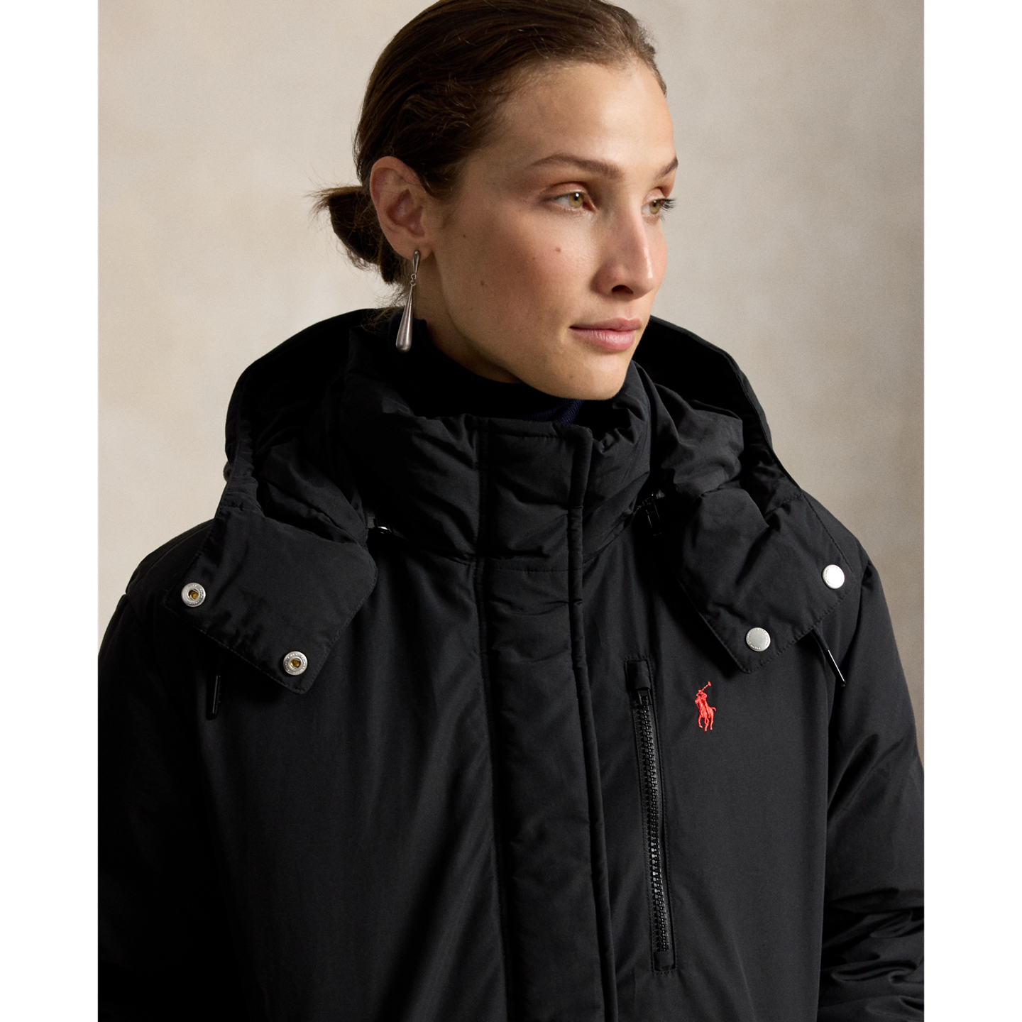 Женская куртка Polo Ralph Lauren Mid-Weight Down Puffer, цвет: Чёрный — фото 3