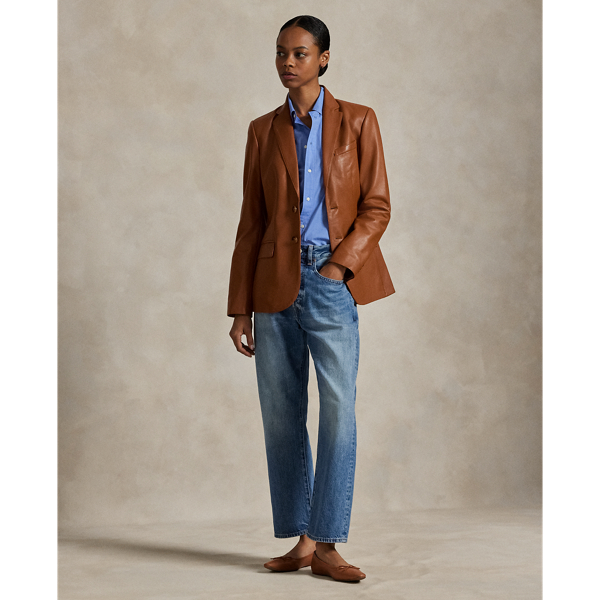Saddle Leather Blazer Polo Ralph Lauren 4