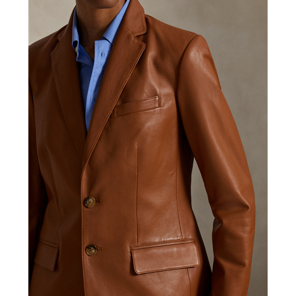 Saddle Leather Blazer Polo Ralph Lauren 6