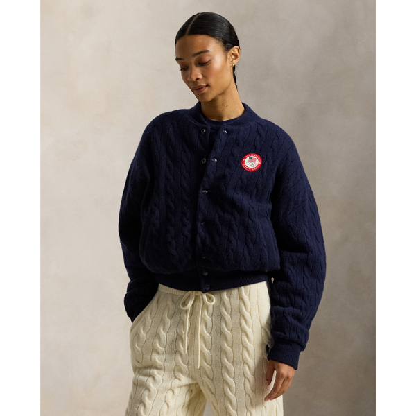Team USA Wool-Cashmere Baseball Jacket