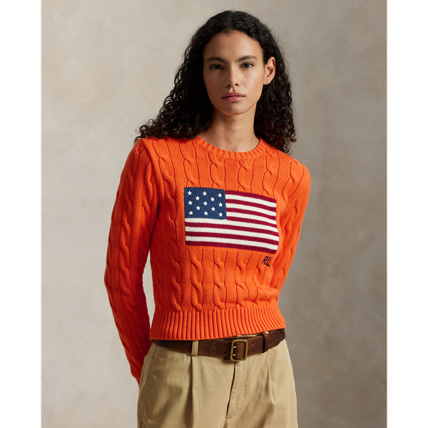 フラッグ ケーブルニット コットン クロップド セーター | ラルフ