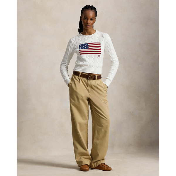 フラッグ ケーブルニット コットン クロップド セーター | ラルフ