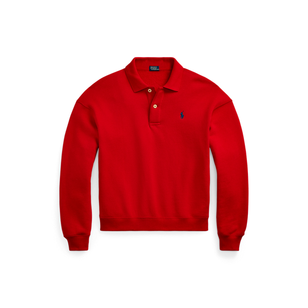 Polo-Collar Fleece Pullover