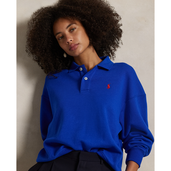 Fleecepullover mit Polokragen Polo Ralph Lauren in Sternsaphir 6