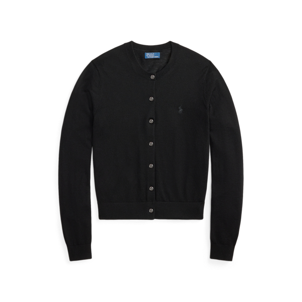 Casaco de malha de l&atilde; com decote redondo Polo Ralph Lauren em Polo Black 2