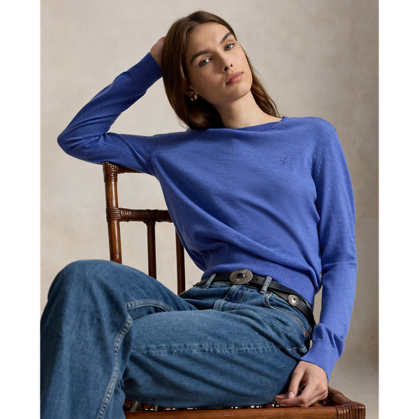 Polo Ralph Lauren 울 크루넥 스웨터 도크사이드 블루 헤더 1