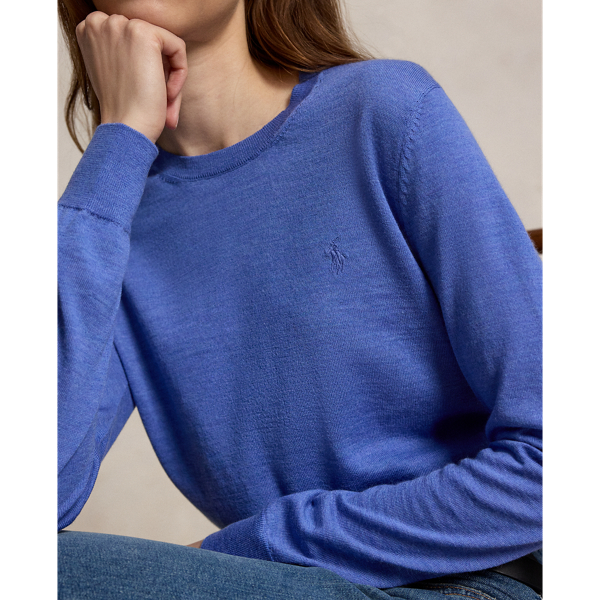 Polo Ralph Lauren 울 크루넥 스웨터 도크사이드 블루 헤더 6