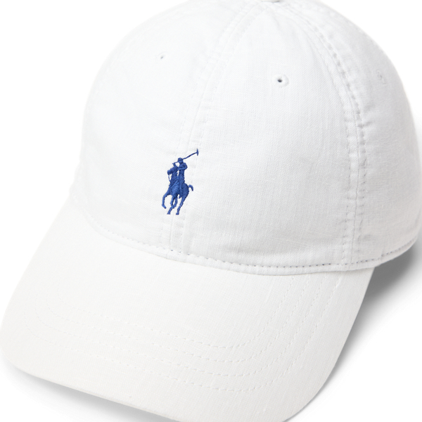 White Linen Ball Cap Polo Ralph Lauren 3