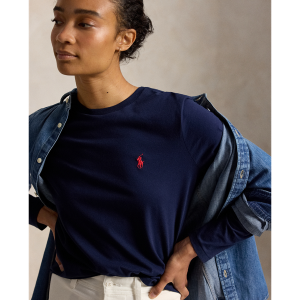 Cruise Navy Classic Fit Jersey Long-Sleeve Tee Polo Ralph Lauren 6