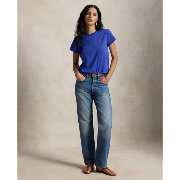 T-shirt col rond en coton Classic Fit Polo Ralph Lauren en Bleu Gala 4