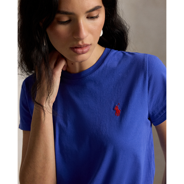 T-shirt col rond en coton Classic Fit Polo Ralph Lauren en Bleu Gala 6