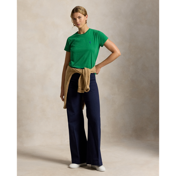 T-shirt col rond en coton Classic Fit Polo Ralph Lauren en Vert Fidji 4