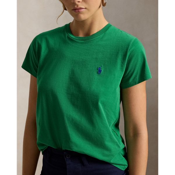 T-shirt col rond en coton Classic Fit Polo Ralph Lauren en Vert Fidji 6