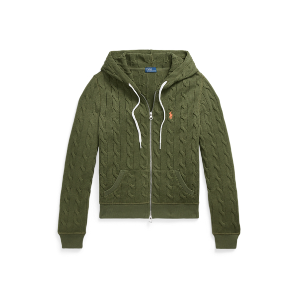 Cotton Cable-Knit Full-Zip Hoodie Polo Ralph Lauren 1