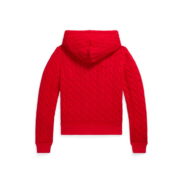 Baumwoll-Kapuzenjacke mit Zopfmuster Polo Ralph Lauren in RL-Rot 2