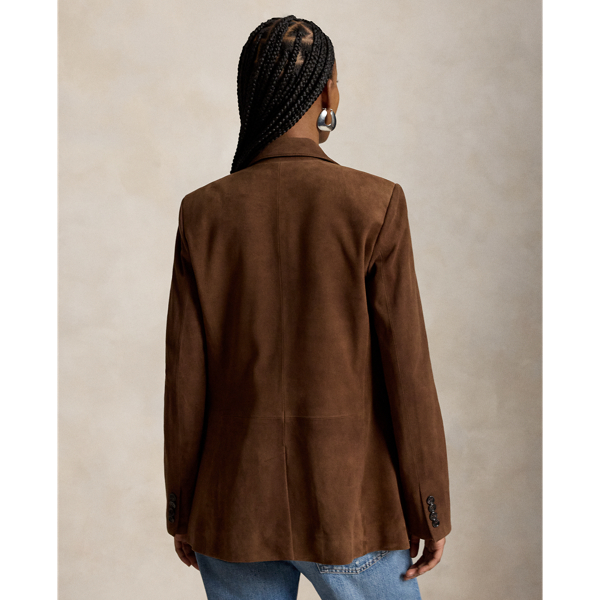 Single-Breasted Suede Blazer