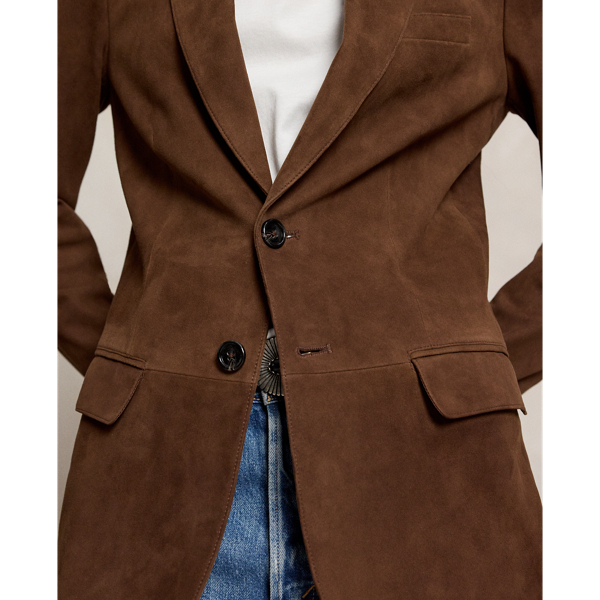Single-Breasted Suede Blazer