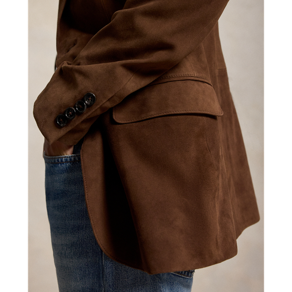 Single-Breasted Suede Blazer