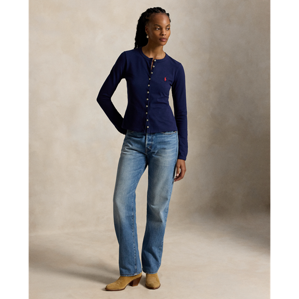 Newport Navy Stretch-Cotton Crewneck Cardigan Polo Ralph Lauren 3