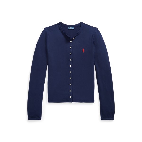 Newport Navy Stretch-Cotton Crewneck Cardigan Polo Ralph Lauren 2
