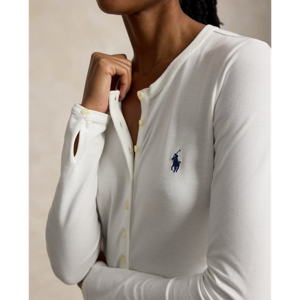 Strickjacke aus Baumwollstretch Polo Ralph Lauren in Wei&szlig; 5