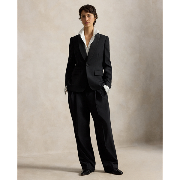 Single-Breasted Wool Tuxedo Jacket