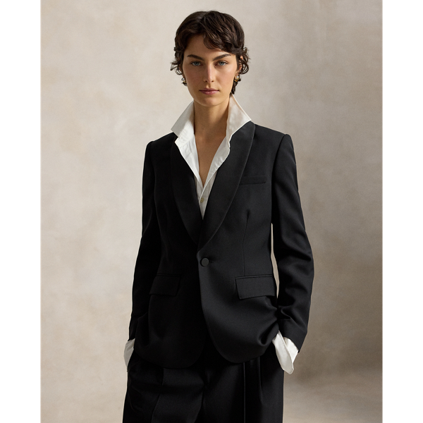 Single-Breasted Wool Tuxedo Jacket