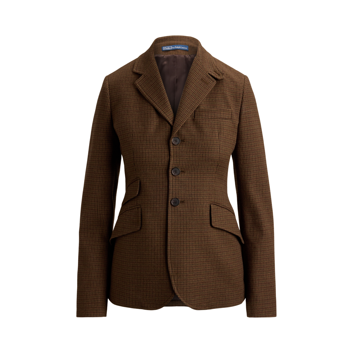 Женский пиджак Polo Ralph Lauren Single-Breasted Tweed Hacking, цвет: Коричневый разноцветная гусиная лапка — фото 7