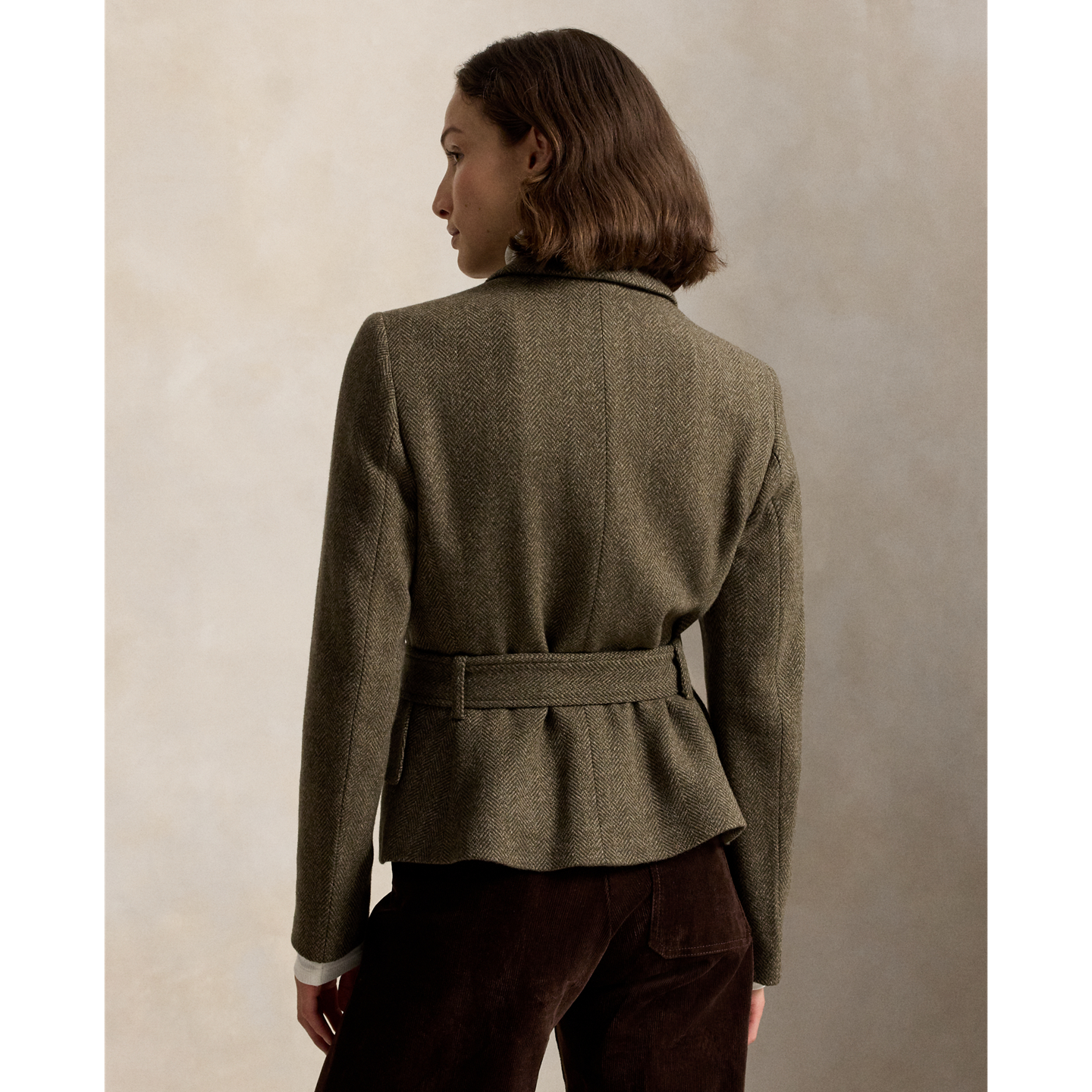 Женский пиджак Polo Ralph Lauren Single-Breasted Tweed Utility, цвет: Тёмно-зелёный — фото 2